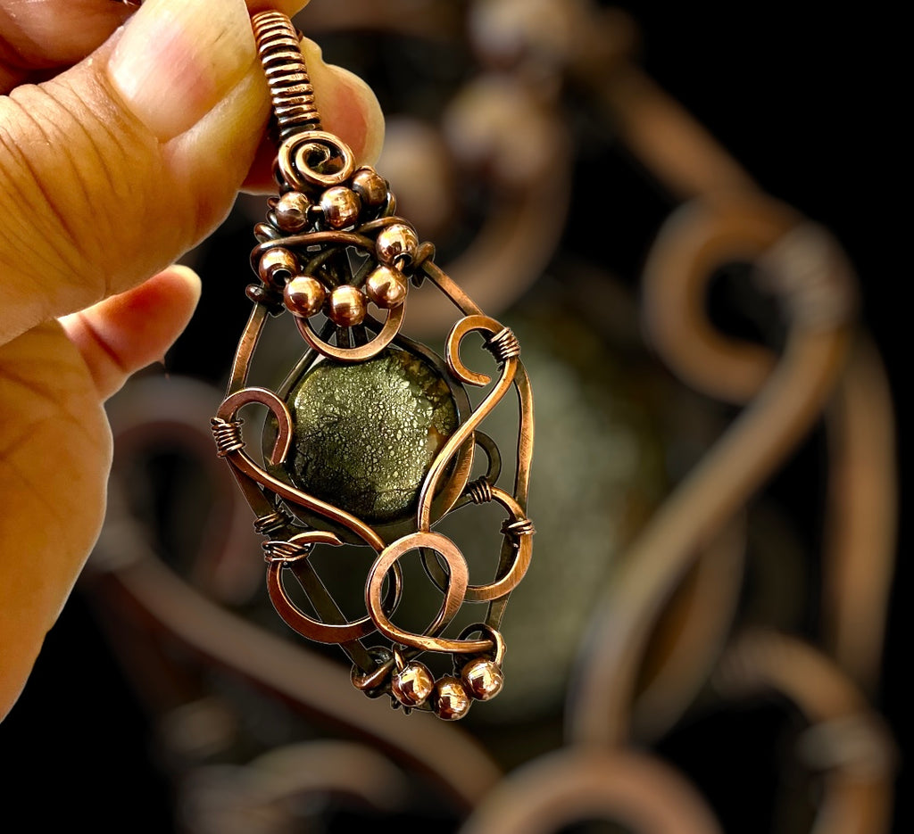 Marcasite Wire Wrapped Pendant - Connie’s Crystals 