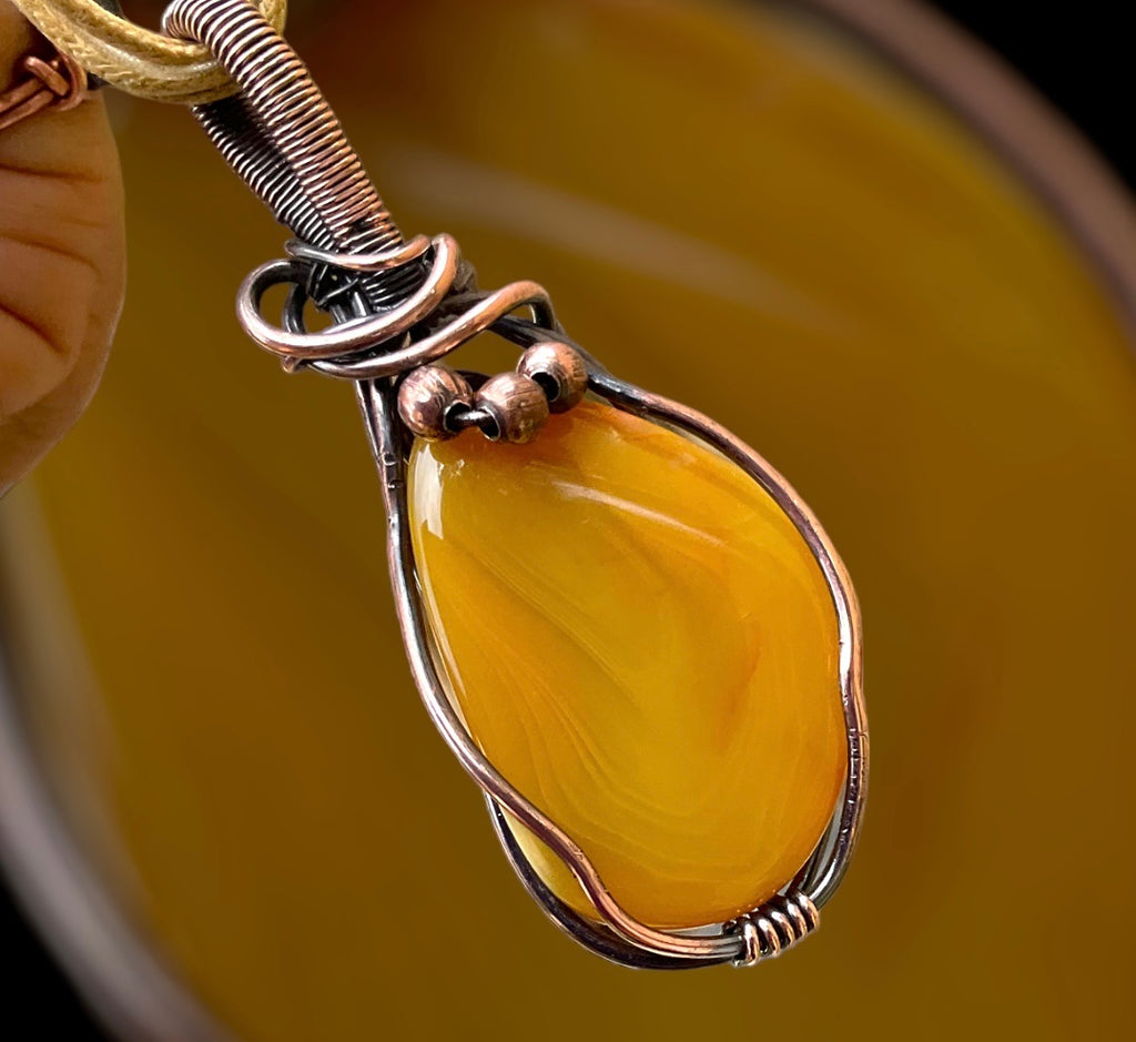 Wire Wrapped Banded Agate - Connie’s Crystals 