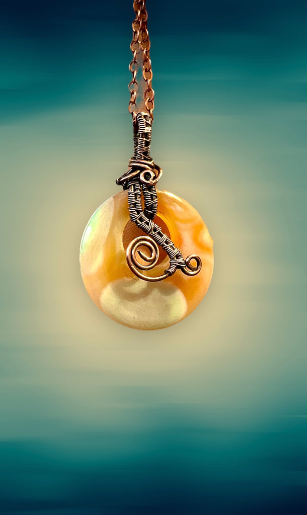Donut Agate Wire Wrapped Pendant - Connie’s Crystals 