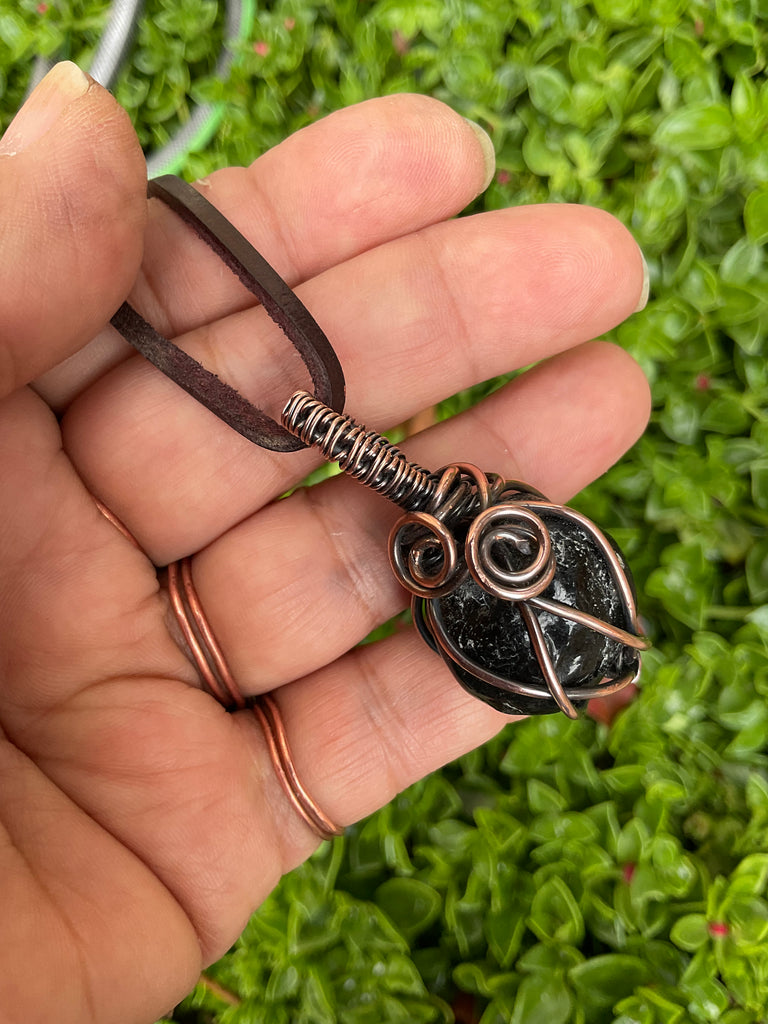 Apache Tears Wire Wrapped Pendant - Connie’s Crystals 