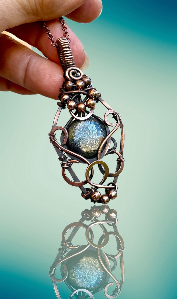 Marcasite Wire Wrapped Pendant - Connie’s Crystals 