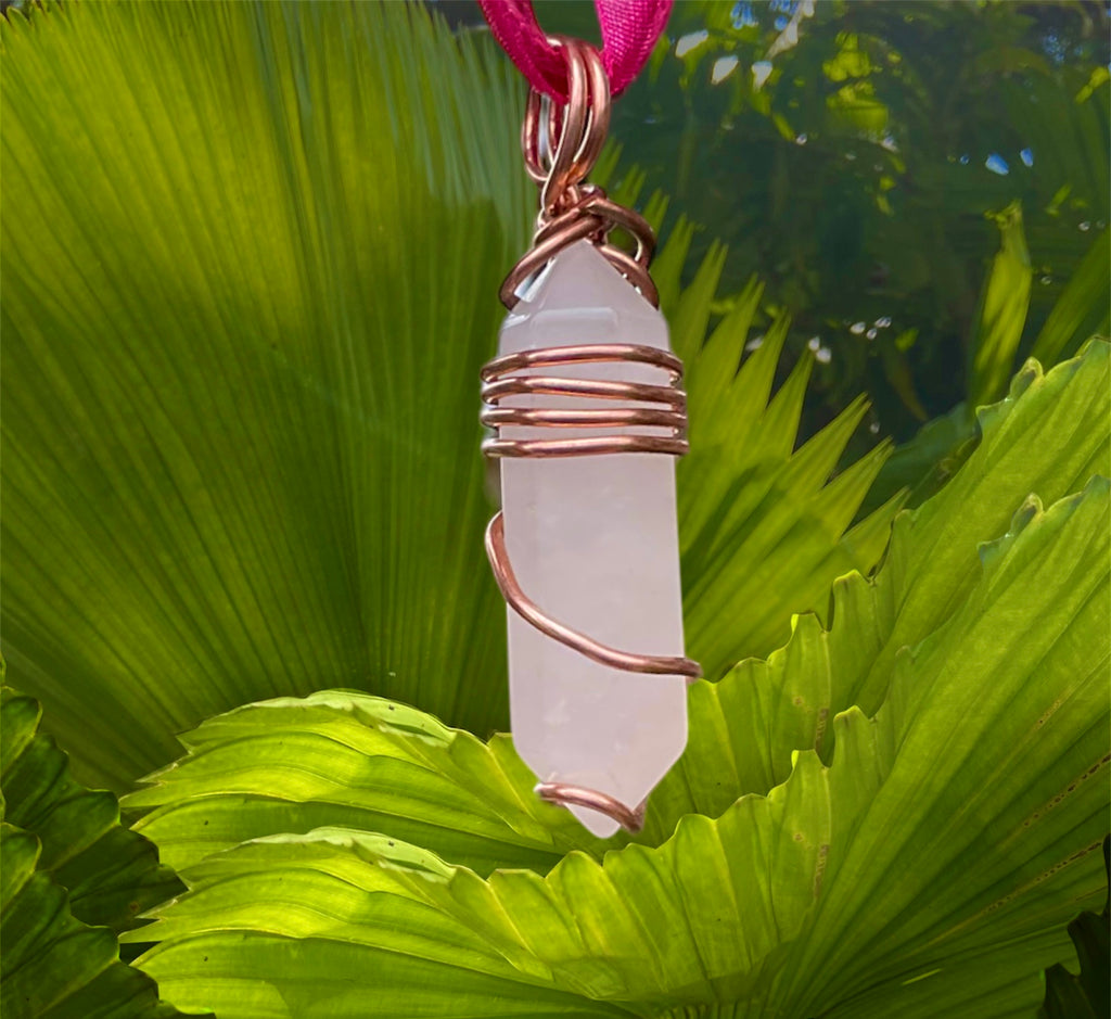 Rose Quartz Wire Wrapped Point - Connie’s Crystals 
