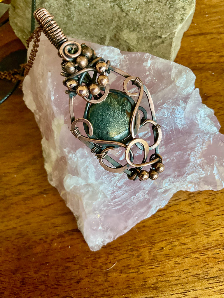 Marcasite Wire Wrapped Pendant - Connie’s Crystals 