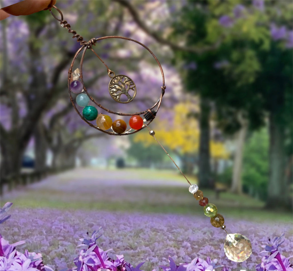 Chakra Moon Suncatcher - Connie’s Crystals 