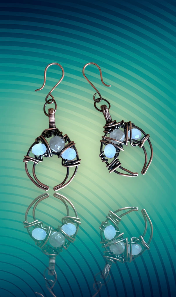 Selenite and Moonstone Handcrafted Earrings - Connie’s Crystals 