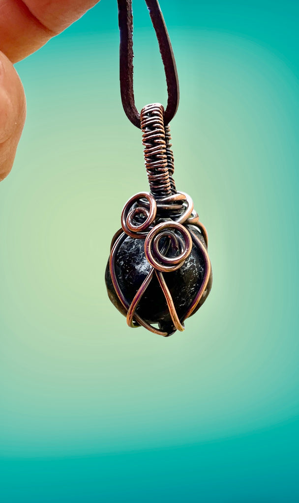 Apache Tears Wire Wrapped Pendant - Connie’s Crystals 