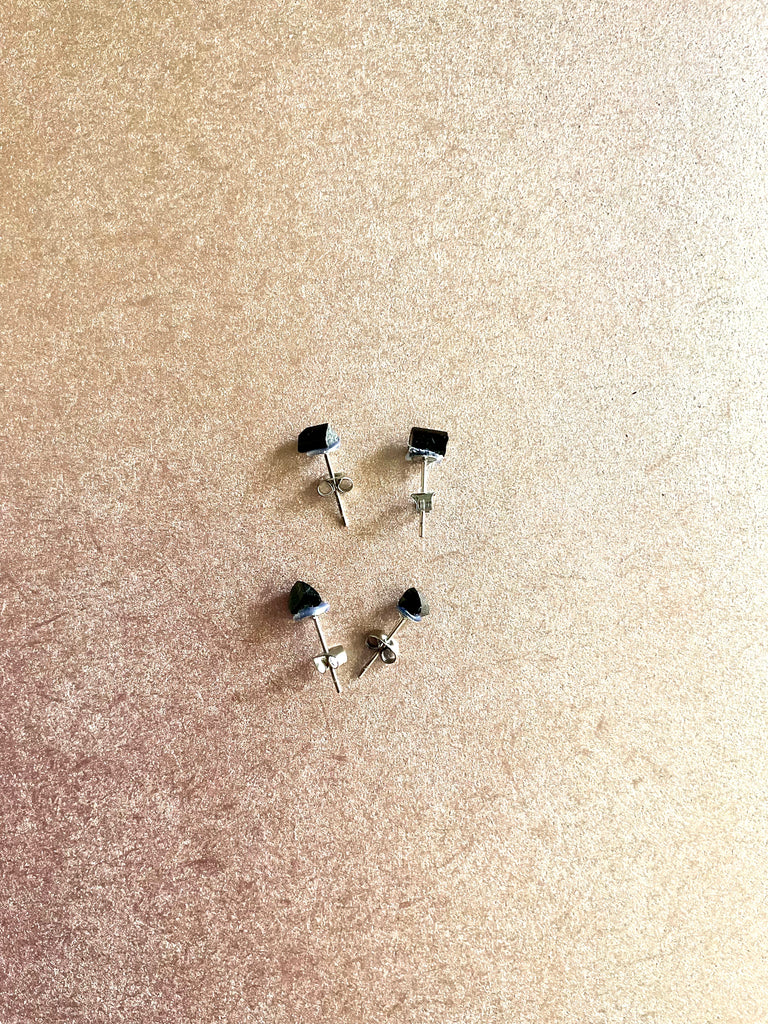 Black Tourmaline Stud Earrings - Connie’s Crystals 