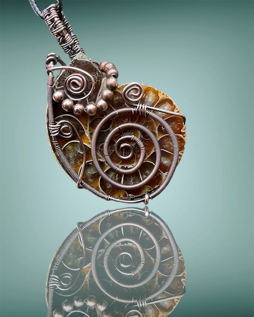 Ammonite Fossil Wire Wrapped Pendant - Connie’s Crystals 