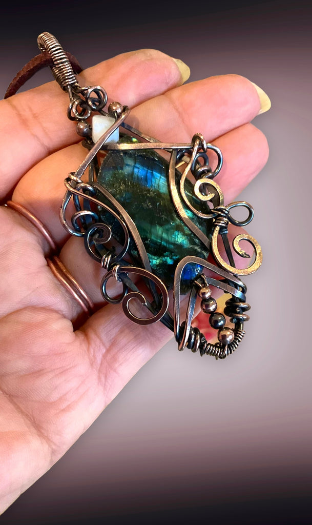 Labradorite Wire Wrapped Pendant - Connie’s Crystals 