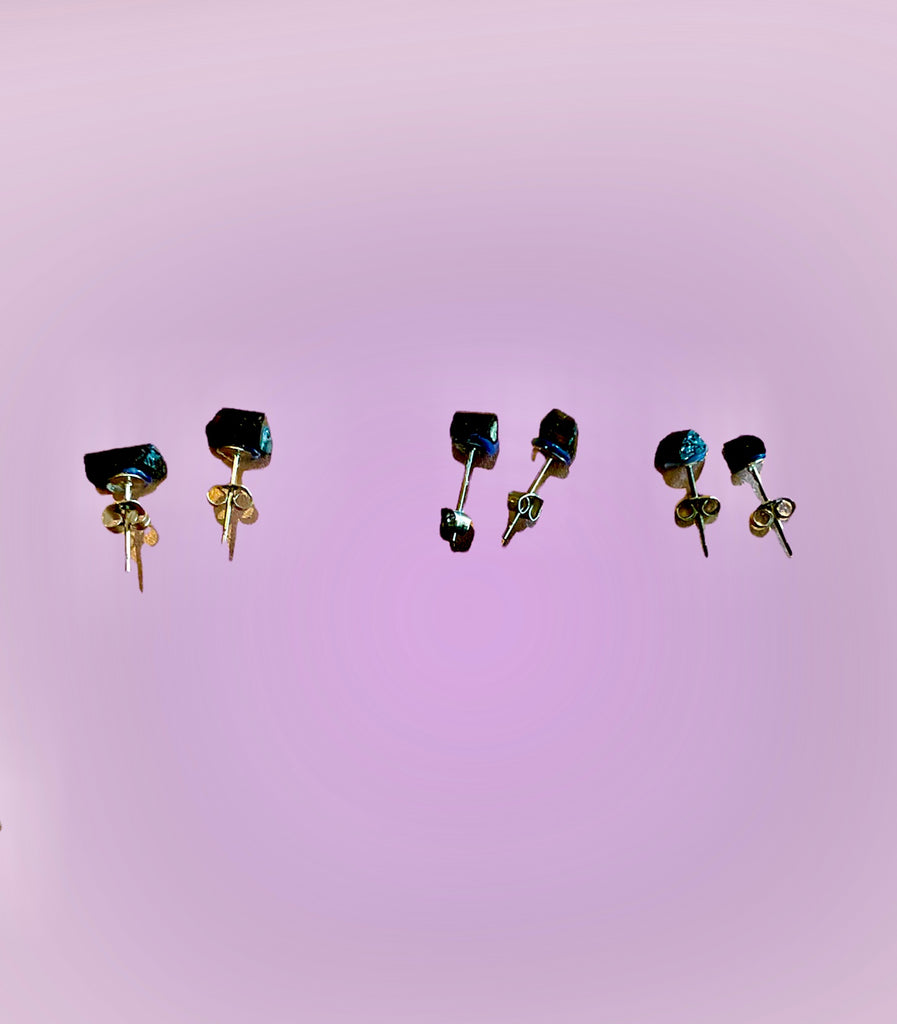 Black Tourmaline Stud Earrings - Connie’s Crystals 